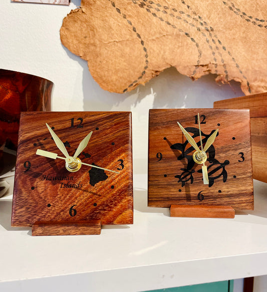 Koa Wood Desk/Wall Clock