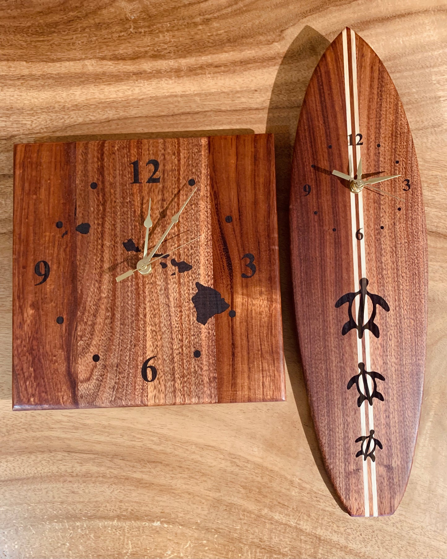 Koa Wood Wall Clocks